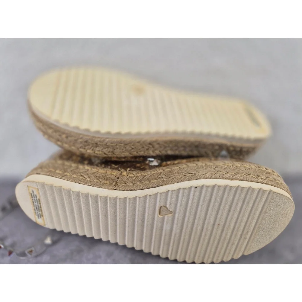 Steve Madden Kailee Clear Studded Espadrille Platform Wedge Sandals Mens 9.5